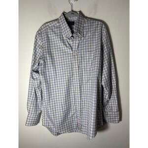 McCulley's Highslands NC Yellow and Blue Plaid Button up Shirt Sz M